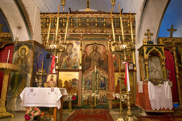 Obraz premium Grecja, Cyklady, Amorgos: ikony klasztoru Aghios Varsamitis