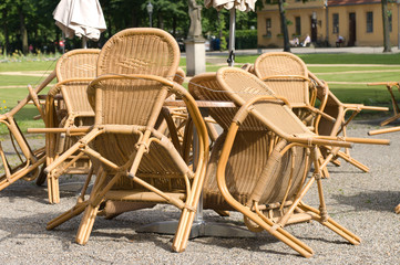Closed cafe in the park