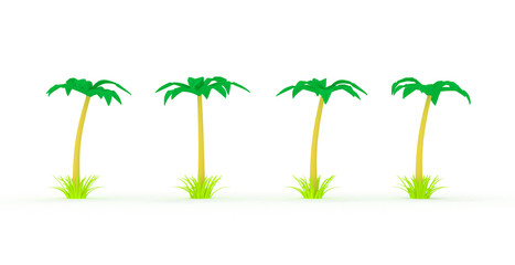 palm trees on white background