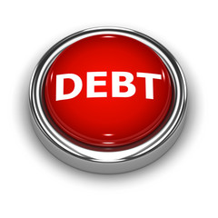 3d Button "Debt" in red