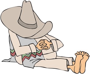 Man Wearing A Sombrero Taking A Siesta
