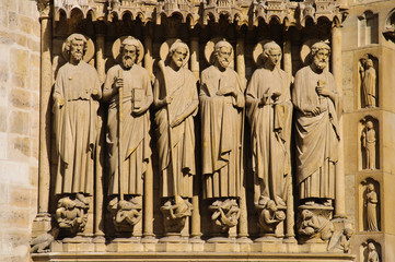 Religious Statues outside the Notre Dame Cathederal, Paris
