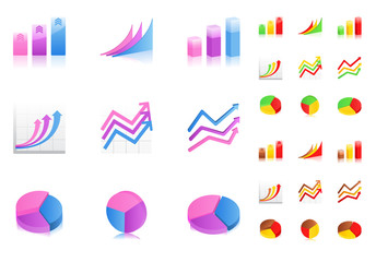 Vector business graphs icons