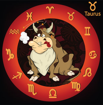 Zodiac signs. Bull. Cartoon
