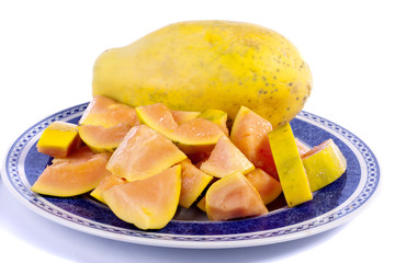 papaya fruit sliced