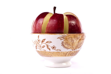 red apple sliced