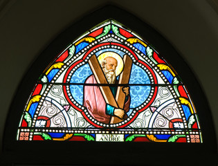 painted glasses of saint in the Church