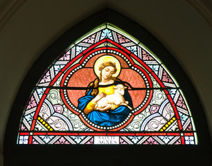 painted glasses of saint in the Church