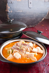 tofu and meat