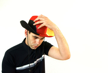 Mann mit Deutschland Hut