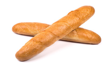 French baguettes isolated on the white