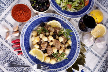 Cooked meat with potatoes