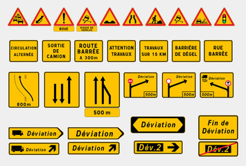 Panneaux de signalisation temporaire - obrazy, fototapety, plakaty