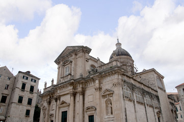 Cathedral in Walled city of Dubrovnic in Croatia