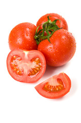 Tomatoes with water drops