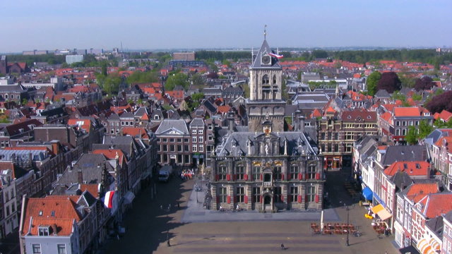 View from Nieuwe Kerk on Stadhuis, Delft, Netherlands