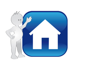 BUTTON BLUE WITH GRAFIX