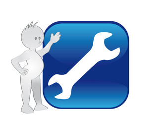 BUTTON BLUE WITH GRAFIX