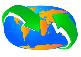 Earth with arrows