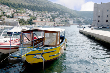 Naklejka premium Port in the Walled City of Dubrovnic in Croatia Europe