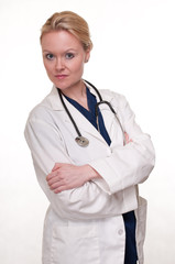 Confident caucasian woman doctor