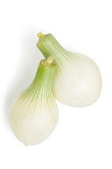 two onions isolated on white