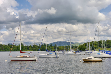 moored boats on Windermere