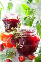 Various jams  in jars