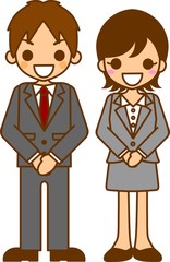 ビジネスマンとビジネスウーマン イラスト
