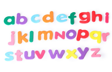 lots of colorful letters for child, english alphabet isolated