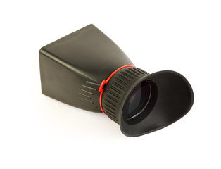 black viewfinder LCD for professional camera isolated