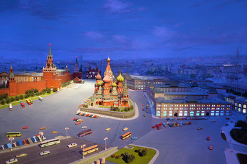 Сardboard model of Red Square in Moscow