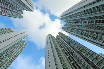 Fototapeta na wymiar Packed Hong Kong public housing