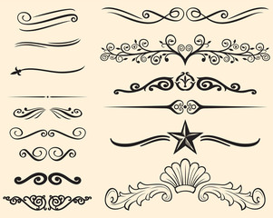 Vector set of decorative elements (decorative lines)