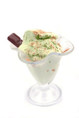 ice cream in a cup of chocolate