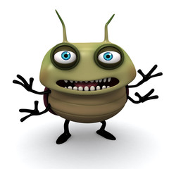 happy green bug