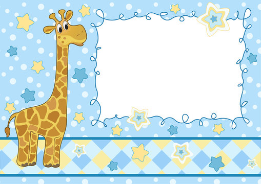 Baby frame. Giraffe.