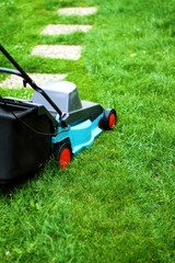 Fototapeta premium grünes Gras mähen