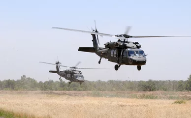 Fotobehang Militair helikopterteam © Ugur