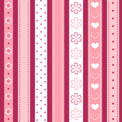 Set pink ribbon. Vector illustration.