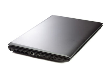 black laptop isolated on white