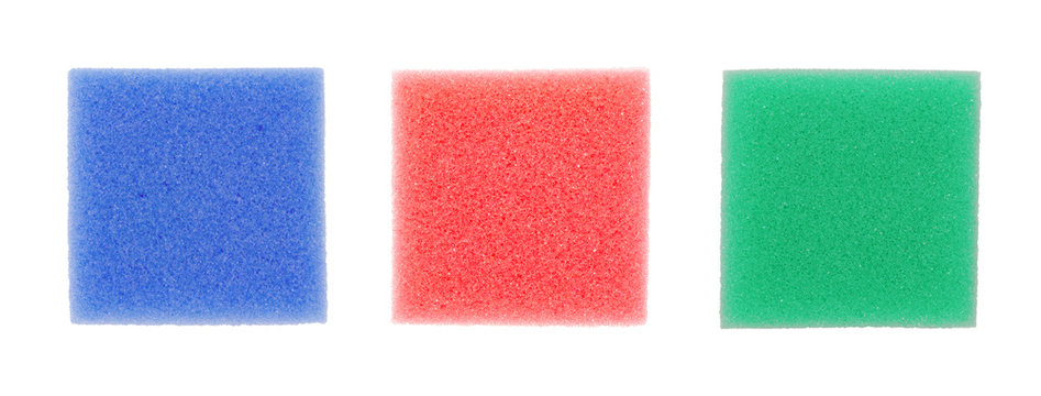 colorful sponges on white - Powered by Adobe