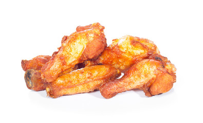 fried chicken wings isolated on white