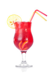 red cold drink with straw