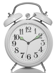 vintage white alarm clock