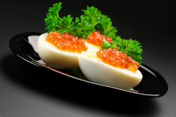 Appetizers with caviar