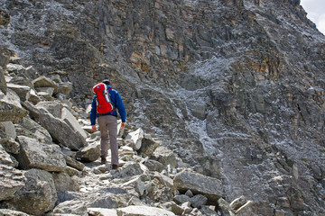 Hiking in the swiss alps
