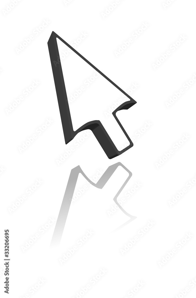 Aufkleber mouse cursor (pointing device connection click here go 3d image)