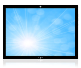 The best PC tablet computer and blue background