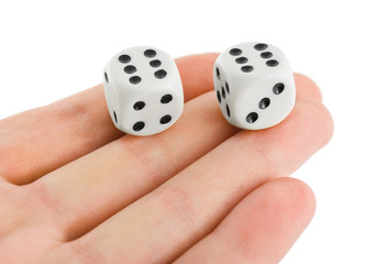 Two dices in hand
